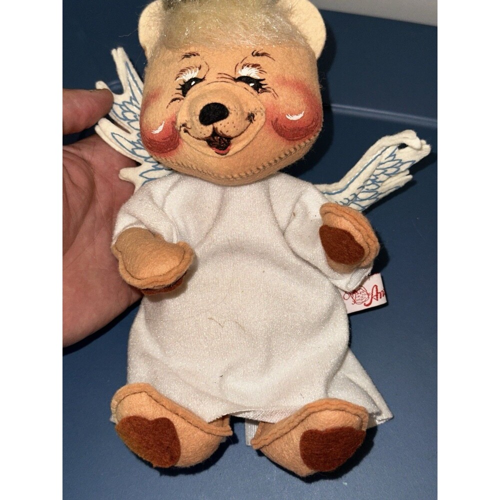 Annalee ‘93 Dolls Angel Bear Christmas Doll Halo Wings Poseable